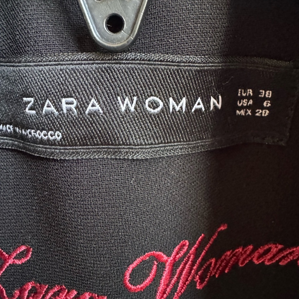 Zara Woman Black Jacket Two buttons size 6 Black Jacket - Picture 7 of 7